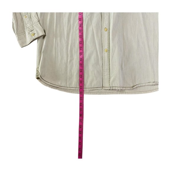 Timberland Men's NWT Button Down Striped Long Sleeve Shirt Beige and White XL - Picture 5 of 7
